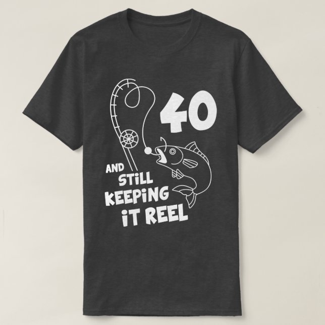 Fiske efter födelsedag, 40:e dagen efter födelseda t shirt (Design framsida)