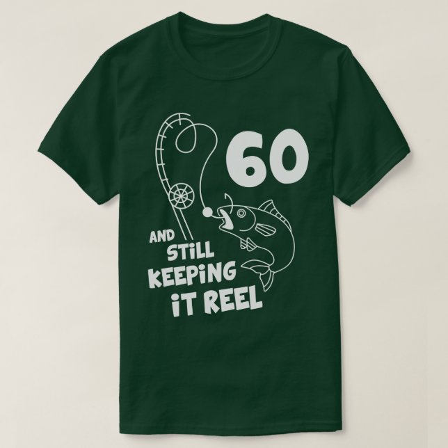 Fiske efter födelsedag 60 dagar efter födelsedag t shirt (Design framsida)