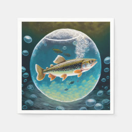 Fiske efter födelsedag, party pappersservett