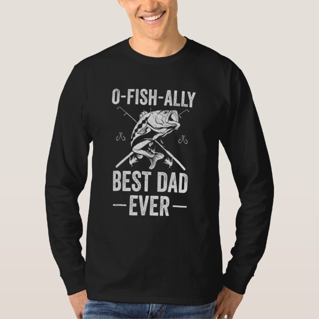 Fiske efter För manar Pappa Fiskare Bästa Pappa Al T Shirt (Framsida)