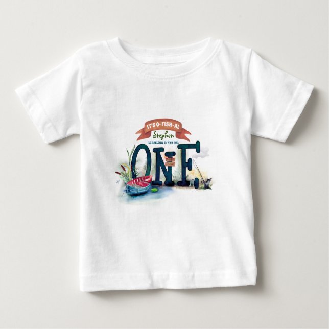 Fiske efter första födelsedag i Party T Shirt (Framsida)
