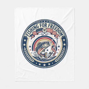 Fiske Efter Frihet Patriotisk Patriotisk Hobby Vin Fleecefilt
