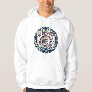 Fiske Efter Frihet Patriotisk Patriotisk Hobby Vin Hoodie