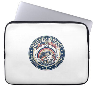 Fiske Efter Frihet Patriotisk Patriotisk Hobby Vin Laptop Fodral