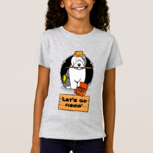 Fiske efter gammal engelsk fårhund-Hund (Grått 1) T Shirt