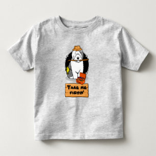 Fiske efter gammal engelsk fårhund-Hund (Grått 1) T Shirt