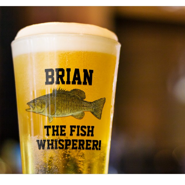 Fiske efter gråsej Smallmouth Bass Fiske Sports Ma Glaskopp (Fishing beer glass. Fish whisperer gifts for smallmouth bass fisherman. )