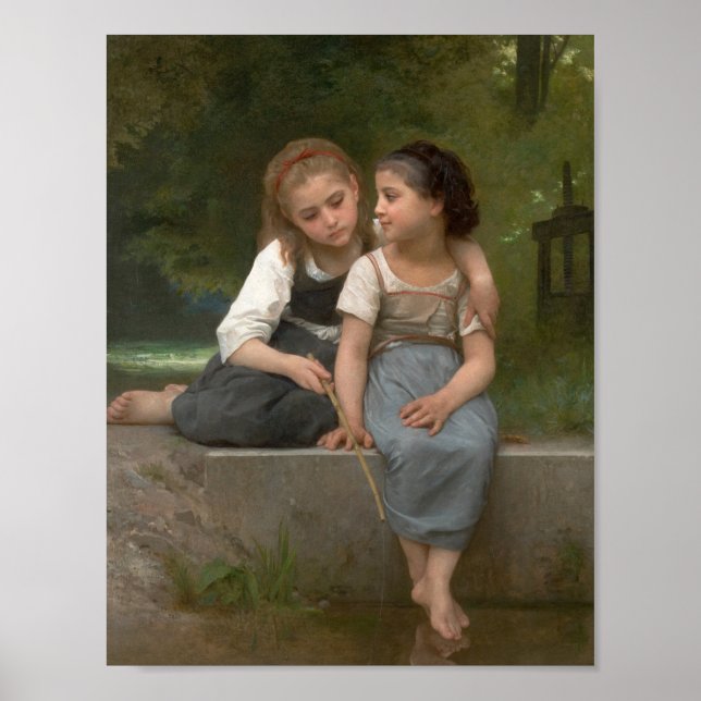 Fiske efter groddjur av William-Adolphe Bouguereau Poster (Framsidan)