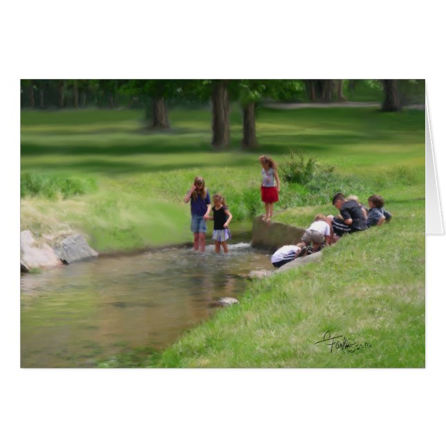 Fiske efter grodyngel hälsningskort (Framsidan Horizontal)