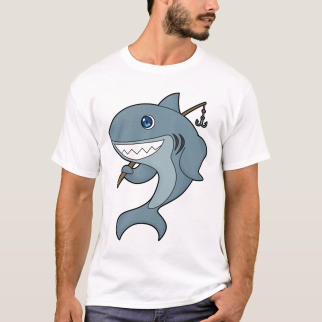 Fiske efter haj Fiske efter Finshing rod T Shirt (Framsida)
