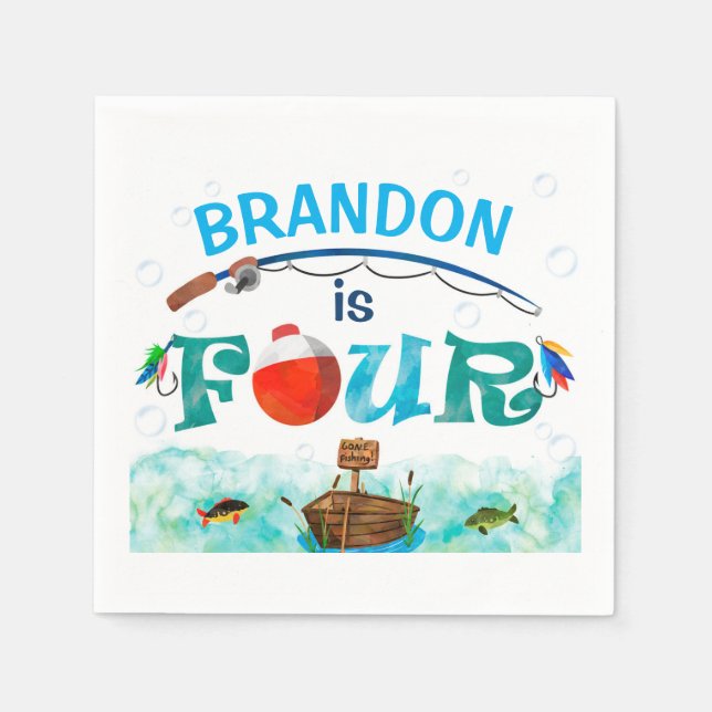 Fiske efter havskräfta mellan O och 4e födelsedage Pappersservett (Framsidan)