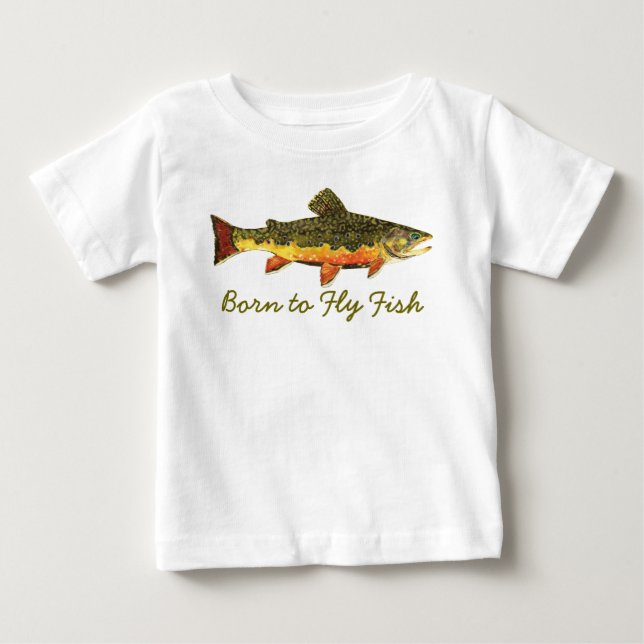 Fiske efter havskräftor från "Born till Fly Fish" Tee (Framsida)