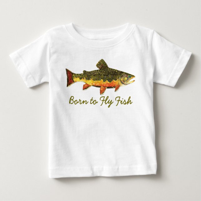 Fiske efter havskräftor från "Born till Fly Fish" Tee Shirt (Framsida)