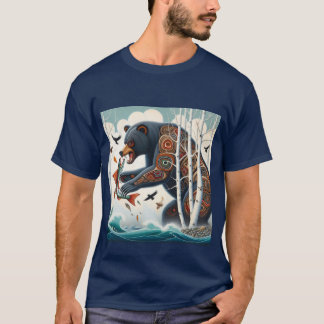 Fiske efter inhemska björn i fullt t shirt