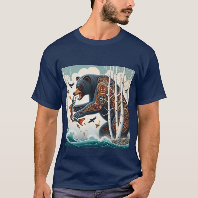 Fiske efter inhemska björn i fullt t shirt (Framsida)