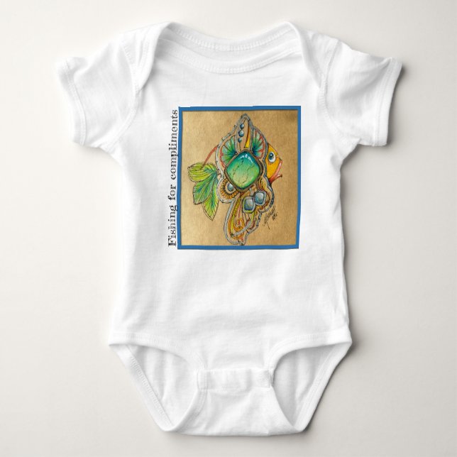 Fiske efter komplimanger baby tshirt t shirt (Framsida)