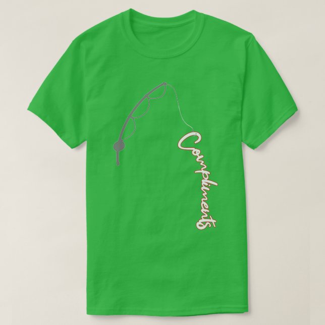 Fiske efter komplimanger vitt t shirt (Design framsida)