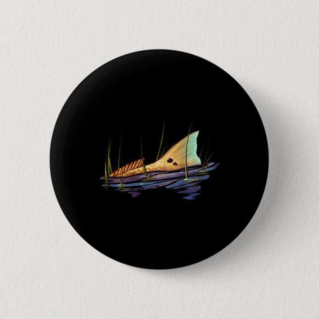 Fiske efter kungsfisk (Red Drum Fish Shirt Redfish Knapp (Framsida)