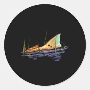 Fiske efter kungsfisk (Red Drum Fish Shirt Redfish Runt Klistermärke