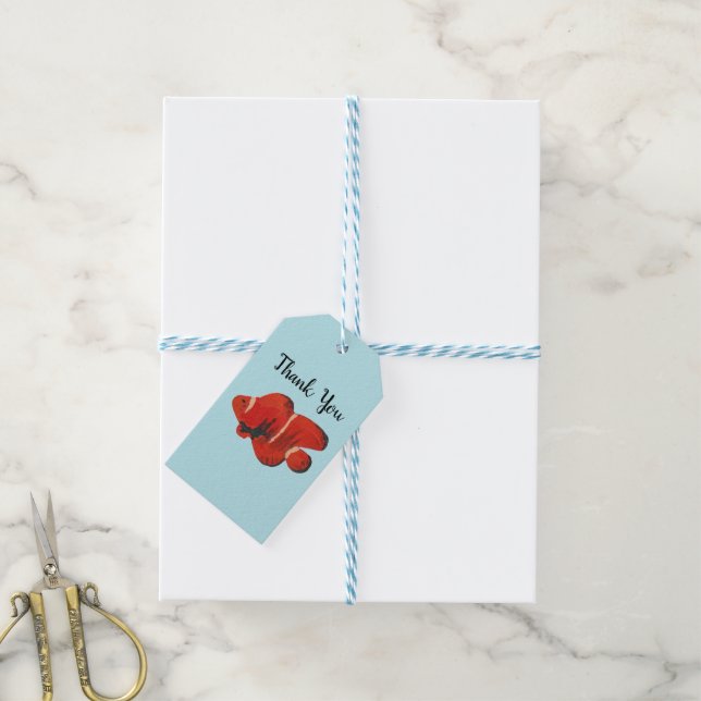 Fiske efter kungsfiskar Party Tack Presentetikett (Med Snöre)