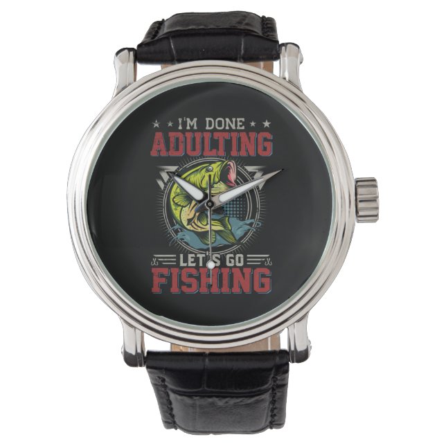 Fiske efter Låt oss fisketyp Armbandsur (Framsida)