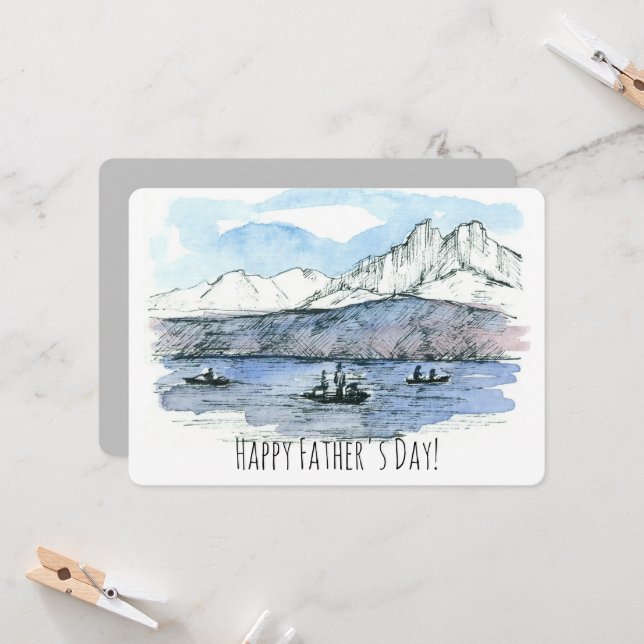 Fiske efter lycklig i Sjö Kärlek Fars dag Du Pappa Kort (Fram/Back In Situ)