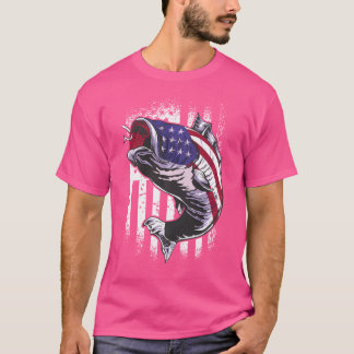 Fiske efter manliga fiskare i USA flagga T Shirt
