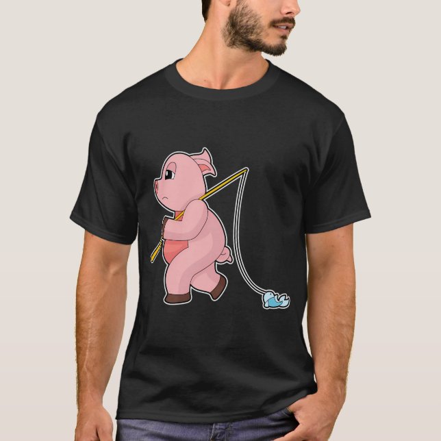 Fiske efter marulk med gris t shirt (Framsida)