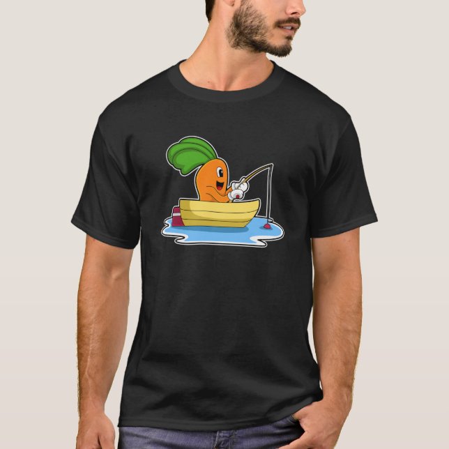 Fiske efter morot Fisher Fishing Rod T Shirt (Framsida)