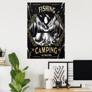 Fiske efter och bekämpning av natt i Äventyr Poster