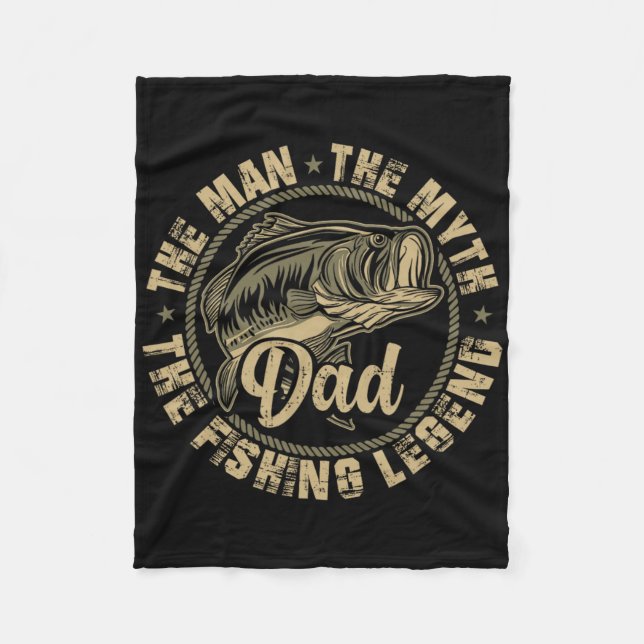 Fiske efter pappa fadersdag fiskegåva för fiskare fleecefilt (Framsidan)