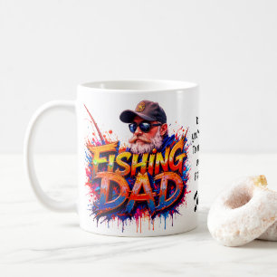Fiske efter Pappa Fiskare Graffiti Quote Kaffemugg