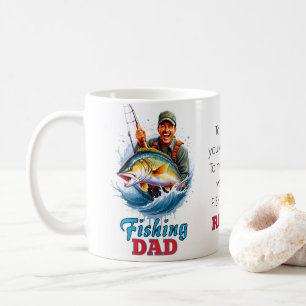Fiske efter Pappa Lycklig Fars dag Kaffemugg