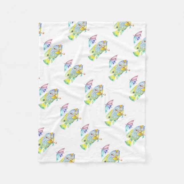 Fiske efter paraplyfisk fleecefilt (Framsidan)