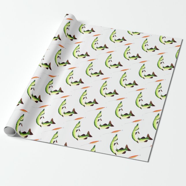 Fiske efter pike och flygfiske presentpapper (Utrullad)