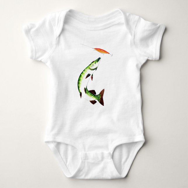 Fiske efter pike och flygfiske t-shirt (Framsida)