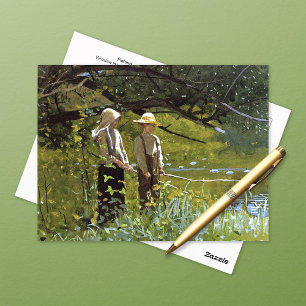 Fiske efter Pond Winslow Homer Vykort