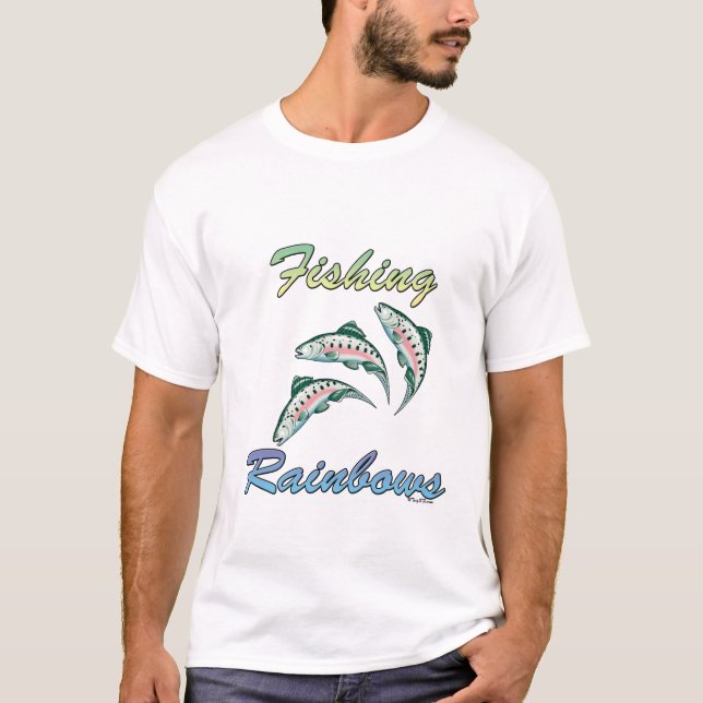 Fiske efter regnbågar som fiskar regnbåge t shirt (Framsida)
