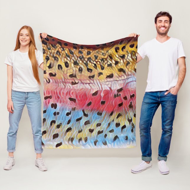 Fiske efter regnbåge fleecefilt (På plats)