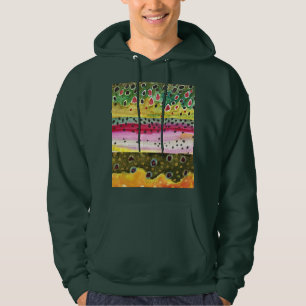 Fiske efter regnbåge sweatshirt med luva