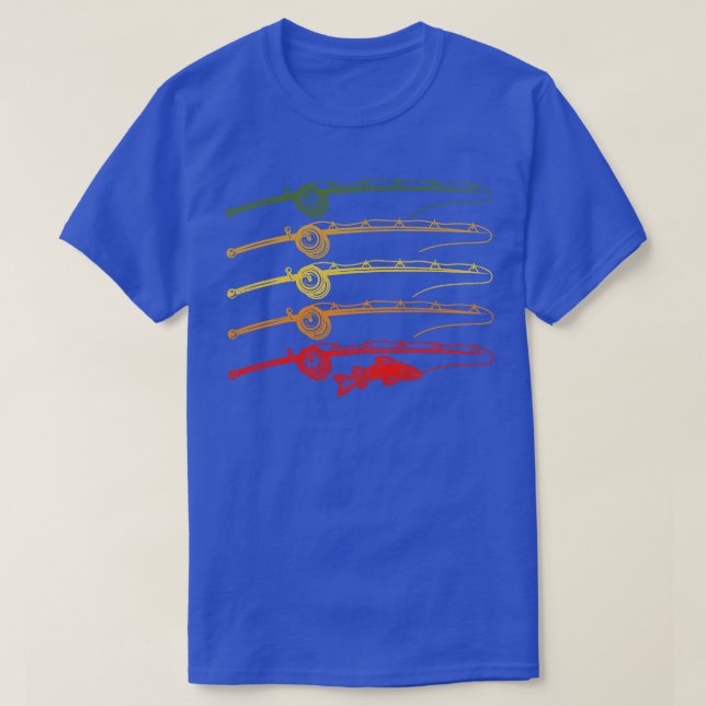 Fiske efter Retro-Vintagen Fiskepole Gift T Shirt (Design framsida)