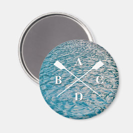 Fiske efter roddkorsning av havre i monogram initi magnet