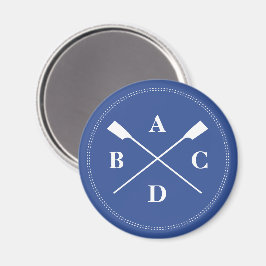 Fiske efter roddkorsning, monogram initialer magnet