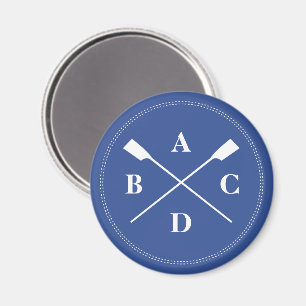 Fiske efter roddkorsning, monogram initialer magnet