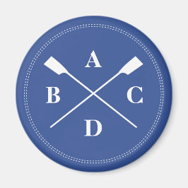 Fiske efter roddkorsning, monogram initialer magnet