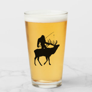 Fiske efter sasquatch Riding Elk Beer Glass Tumblr Glaskopp