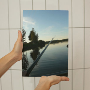 Fiske efter Sjö vid Dusk Small Poster