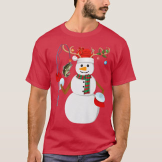 Fiske efter Snögubbe Julafton Ljus Fiske fiskare C T Shirt