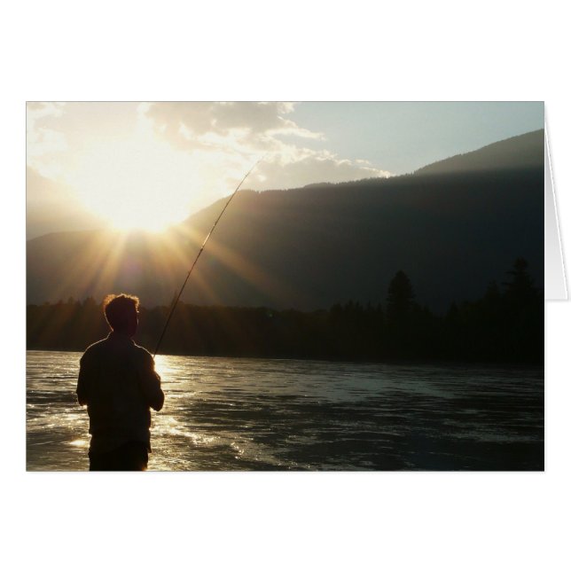 Fiske efter solstråle hälsningskort (Framsidan Horizontal)