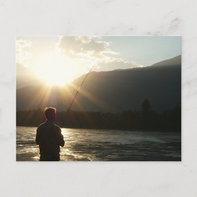 Fiske efter solstråle vykort (Framsida)